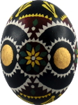 Sorbisches Osterei, mehrfarbig, echtes Blattgold aufgelegt